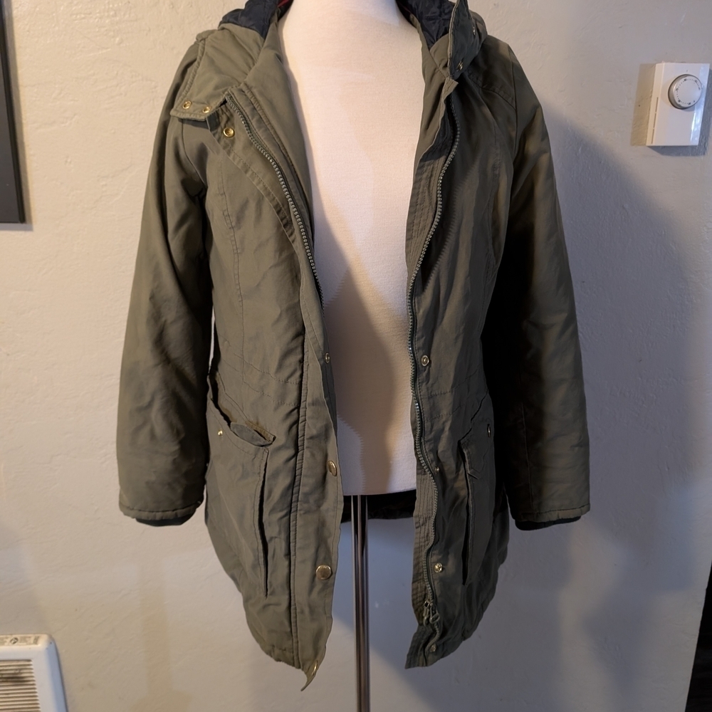 Olive Green Hooded Women's Jacket Tommy‎ Hilfiger